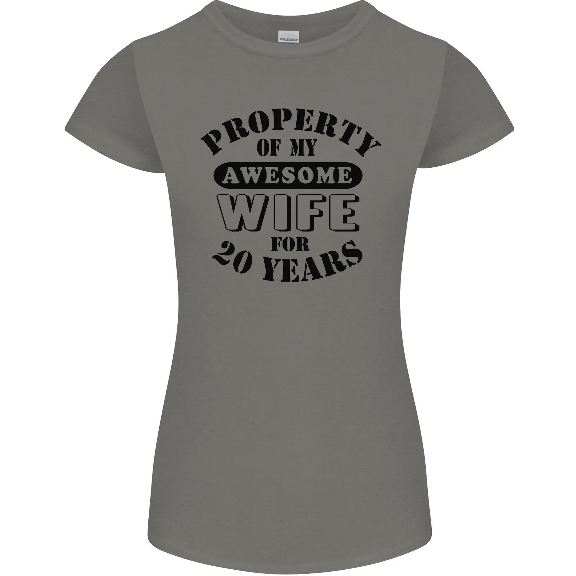 20th Wedding Anniversary 20 Year Funny Wife Womens Petite Cut T-Shirt