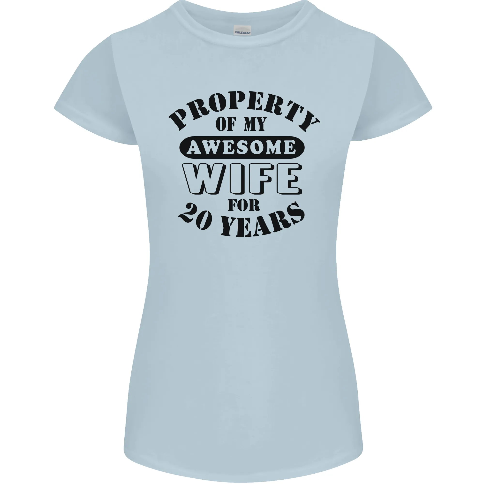 20th Wedding Anniversary 20 Year Funny Wife Womens Petite Cut T-Shirt