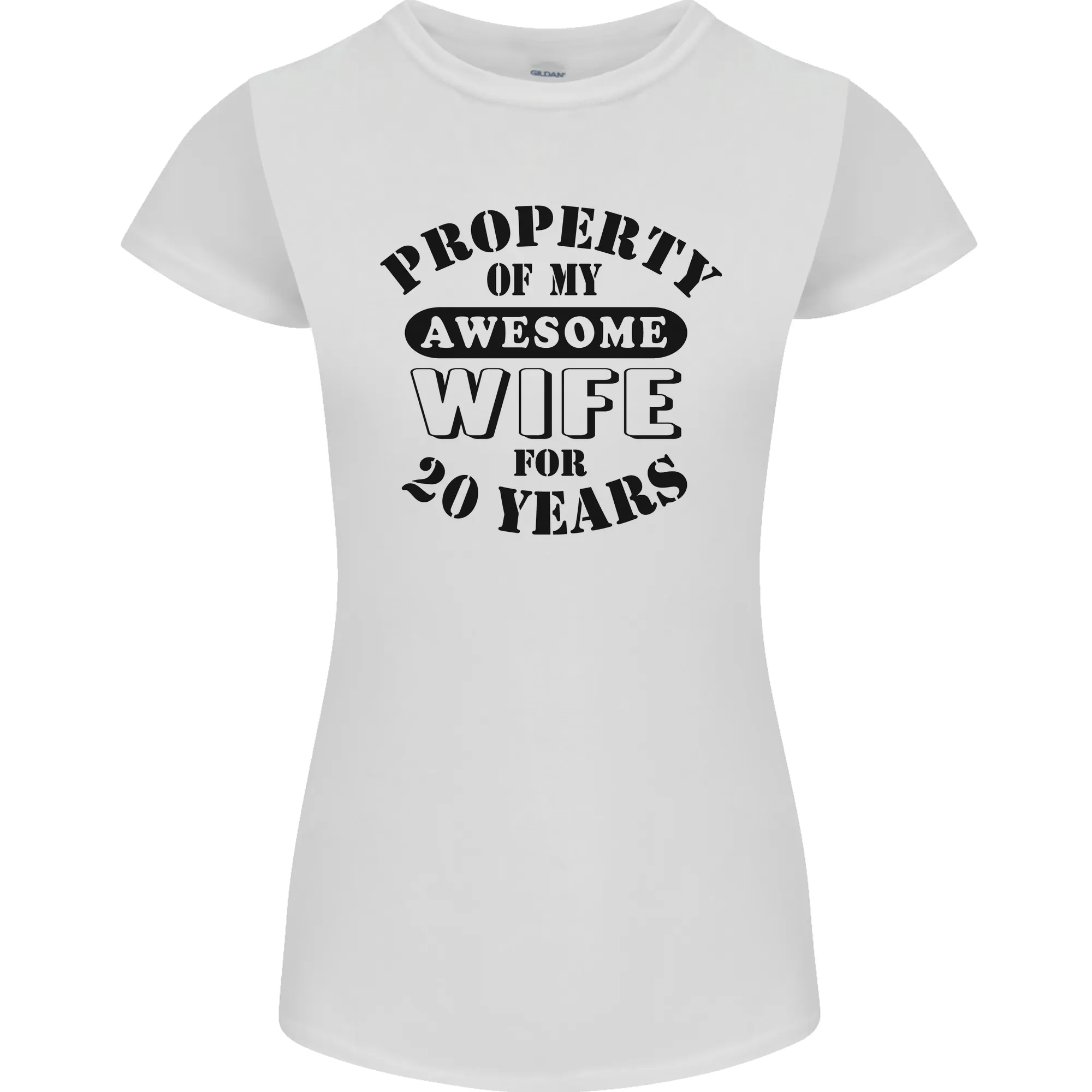 20th Wedding Anniversary 20 Year Funny Wife Womens Petite Cut T-Shirt