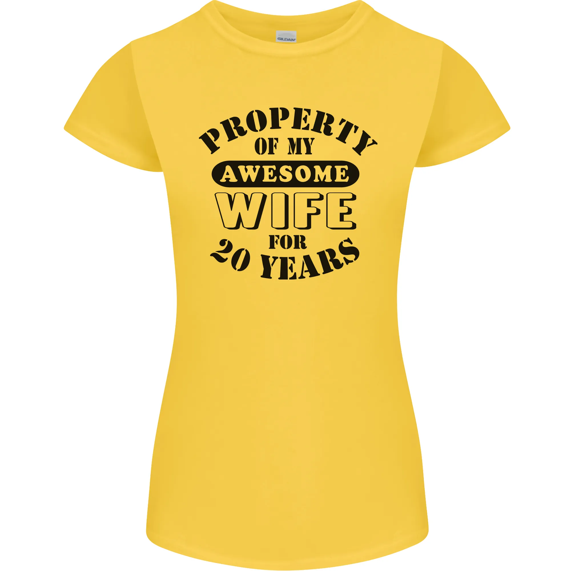 20th Wedding Anniversary 20 Year Funny Wife Womens Petite Cut T-Shirt