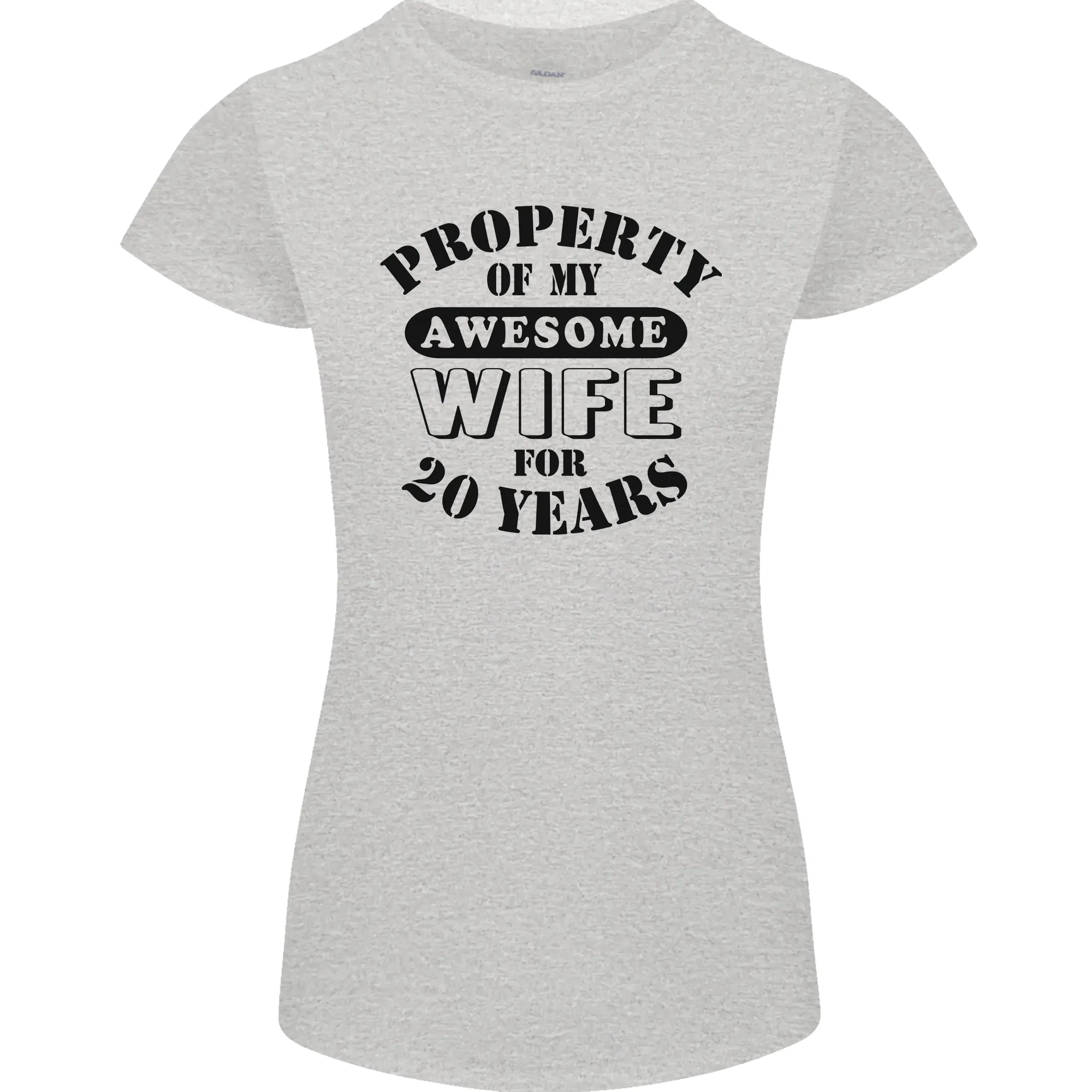 20th Wedding Anniversary 20 Year Funny Wife Womens Petite Cut T-Shirt