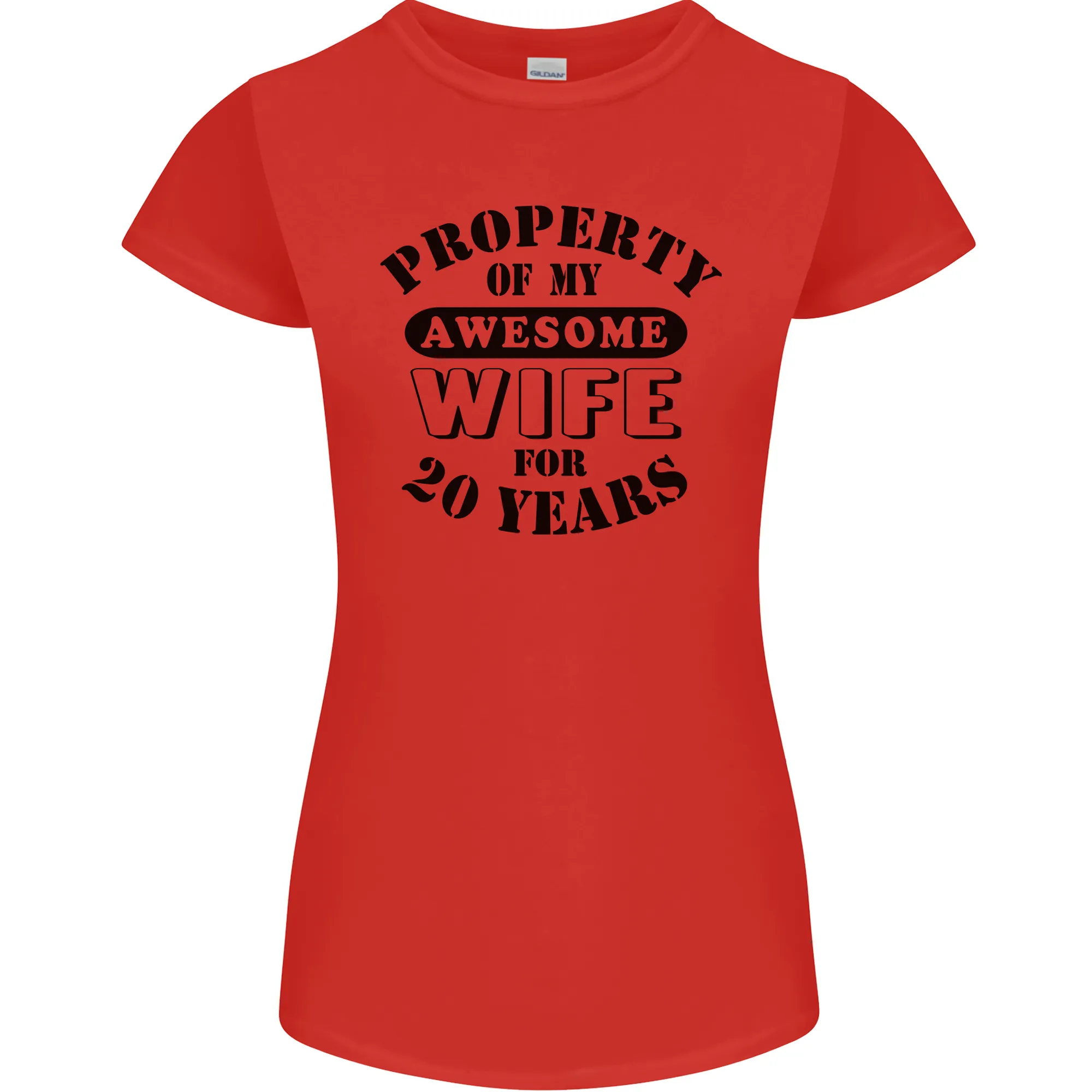 20th Wedding Anniversary 20 Year Funny Wife Womens Petite Cut T-Shirt