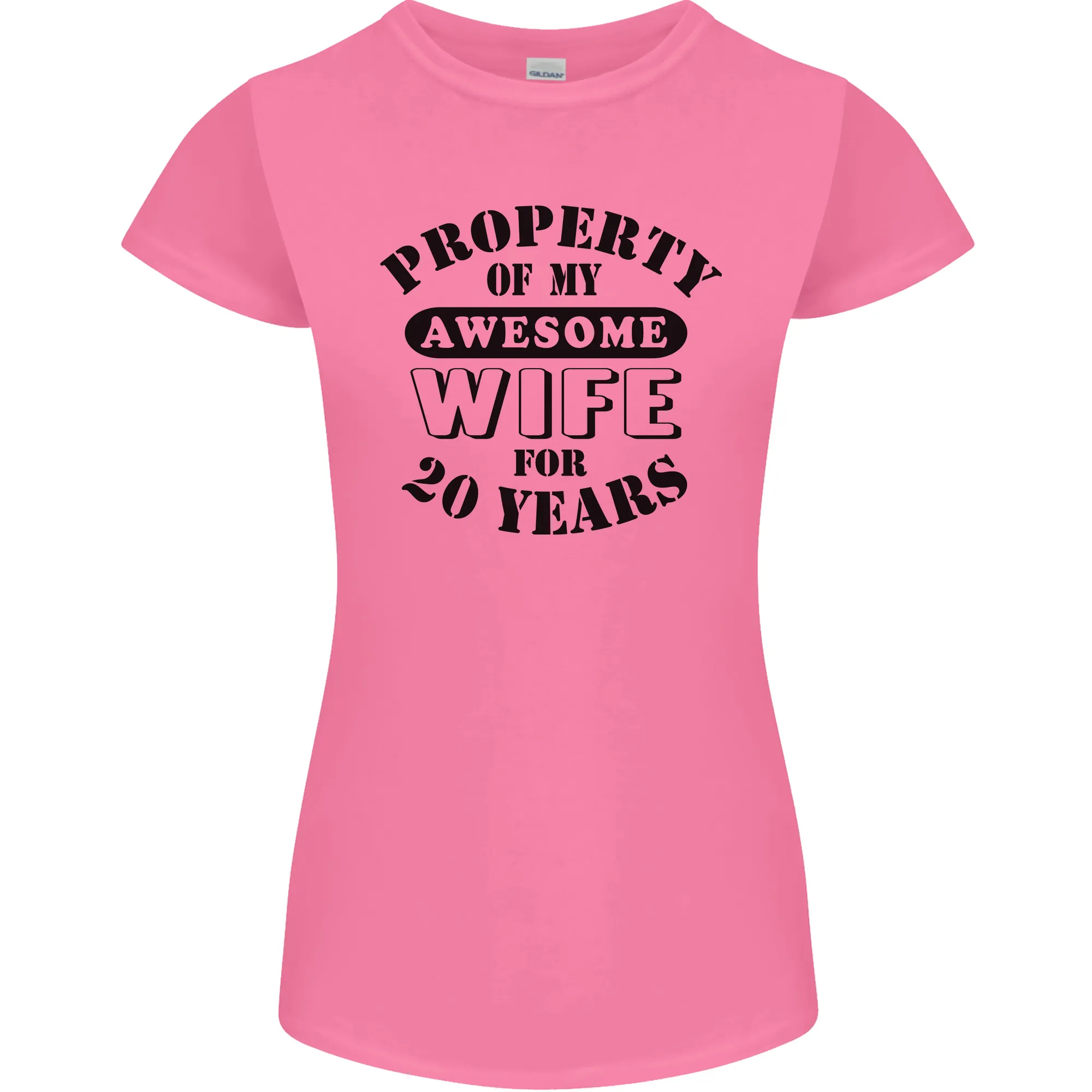 20th Wedding Anniversary 20 Year Funny Wife Womens Petite Cut T-Shirt