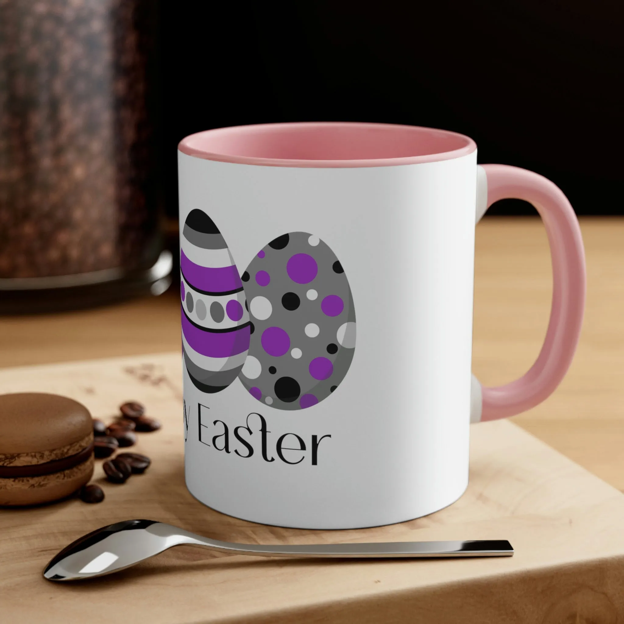 Asexual Flag Accent Coffee Mug Easter Festival - Happy Easter