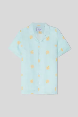 bastión linen shirt mc sky blue