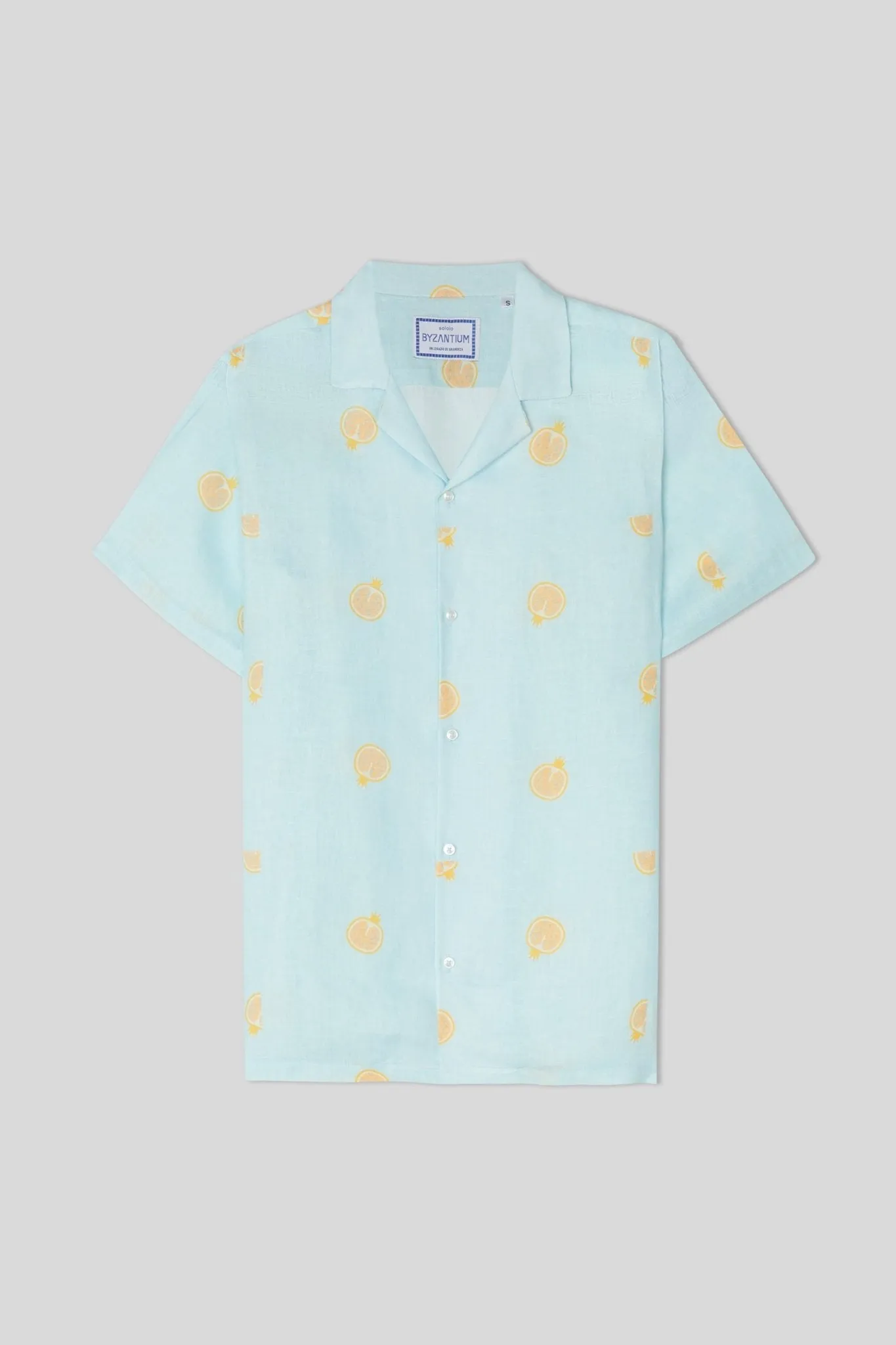 bastión linen shirt mc sky blue