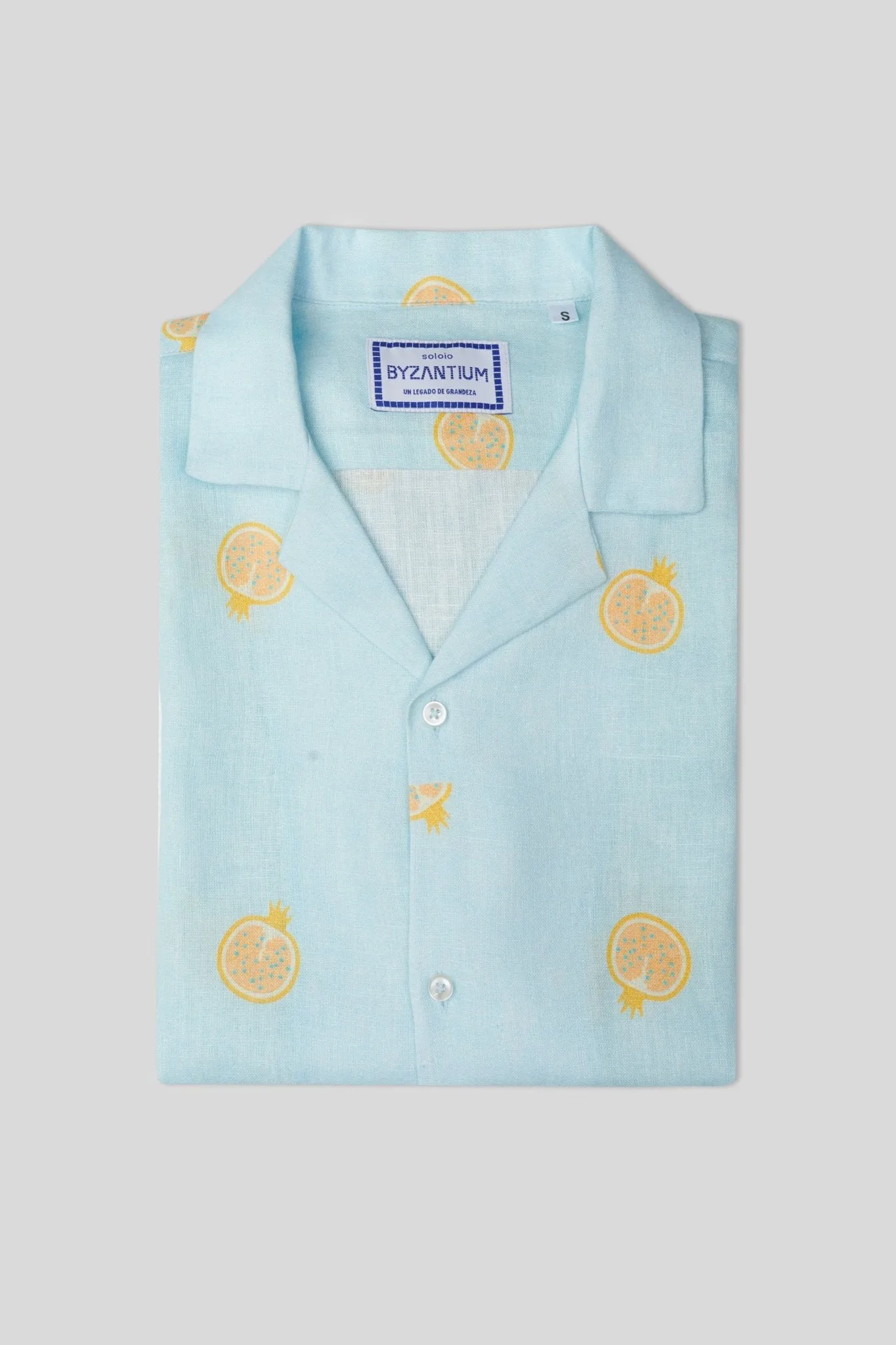 bastión linen shirt mc sky blue