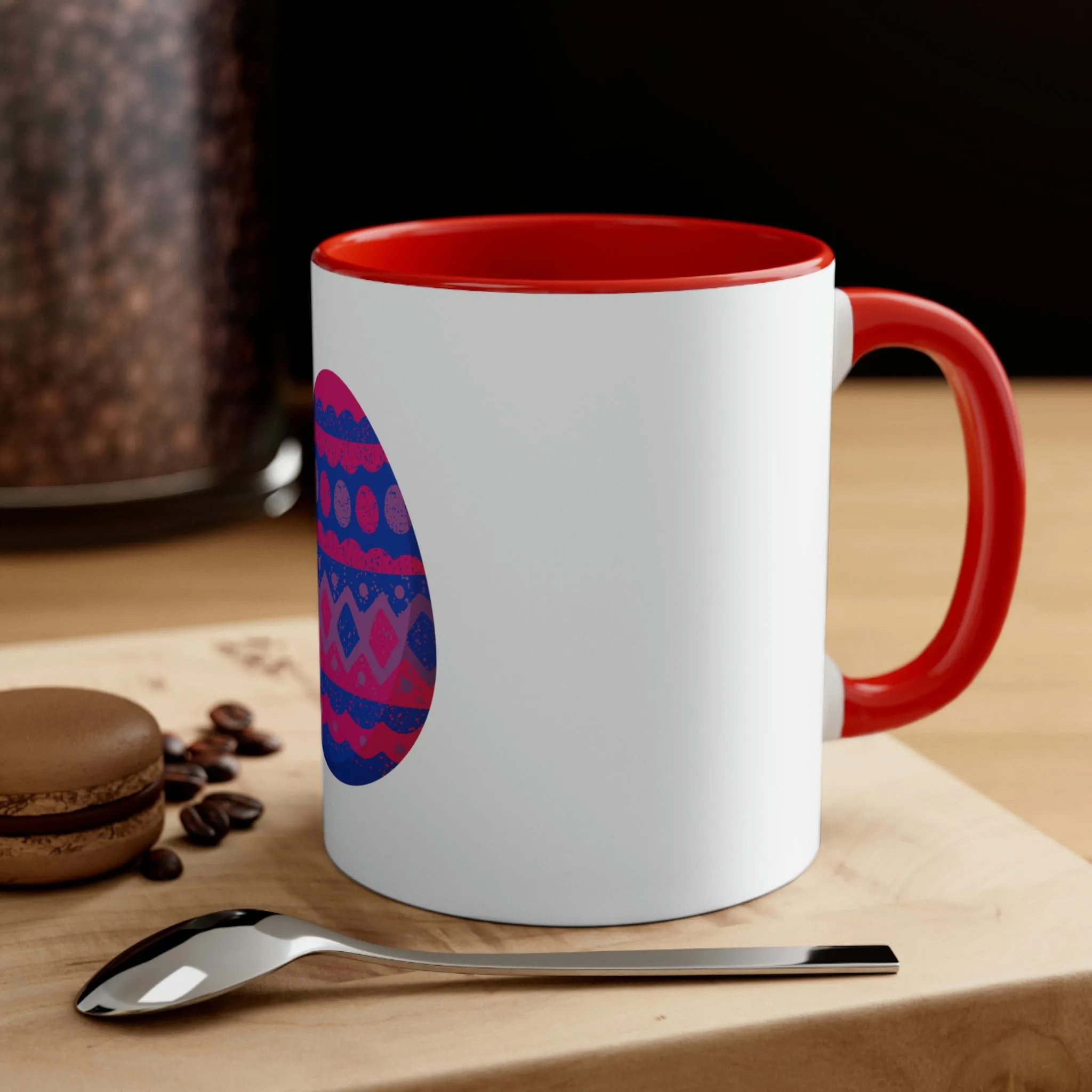 Bisexual Flag Accent Coffee Mug Easter Festival - Easter Egg