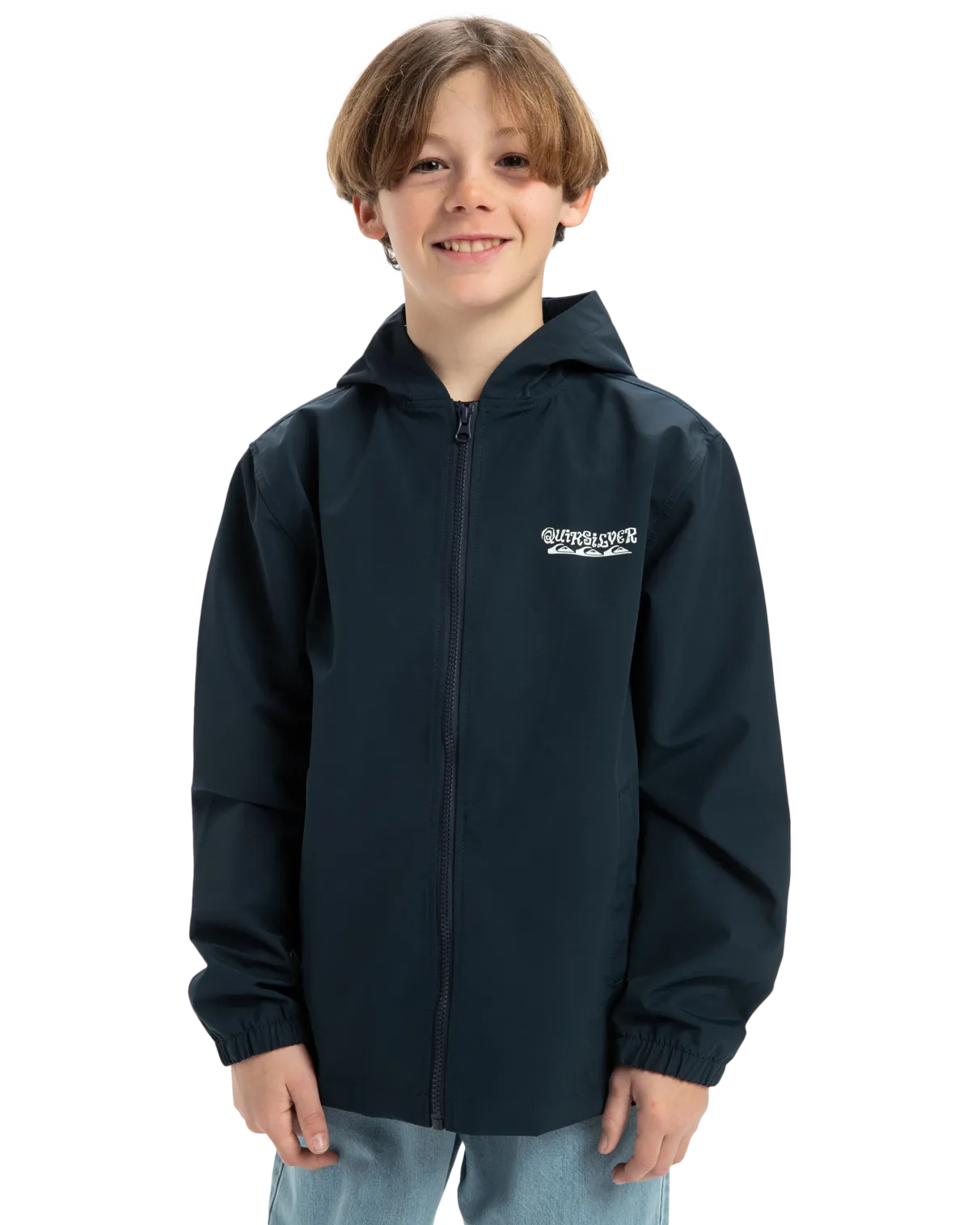 Boys Rain Cloud Hooded Jacket in Dark Navy