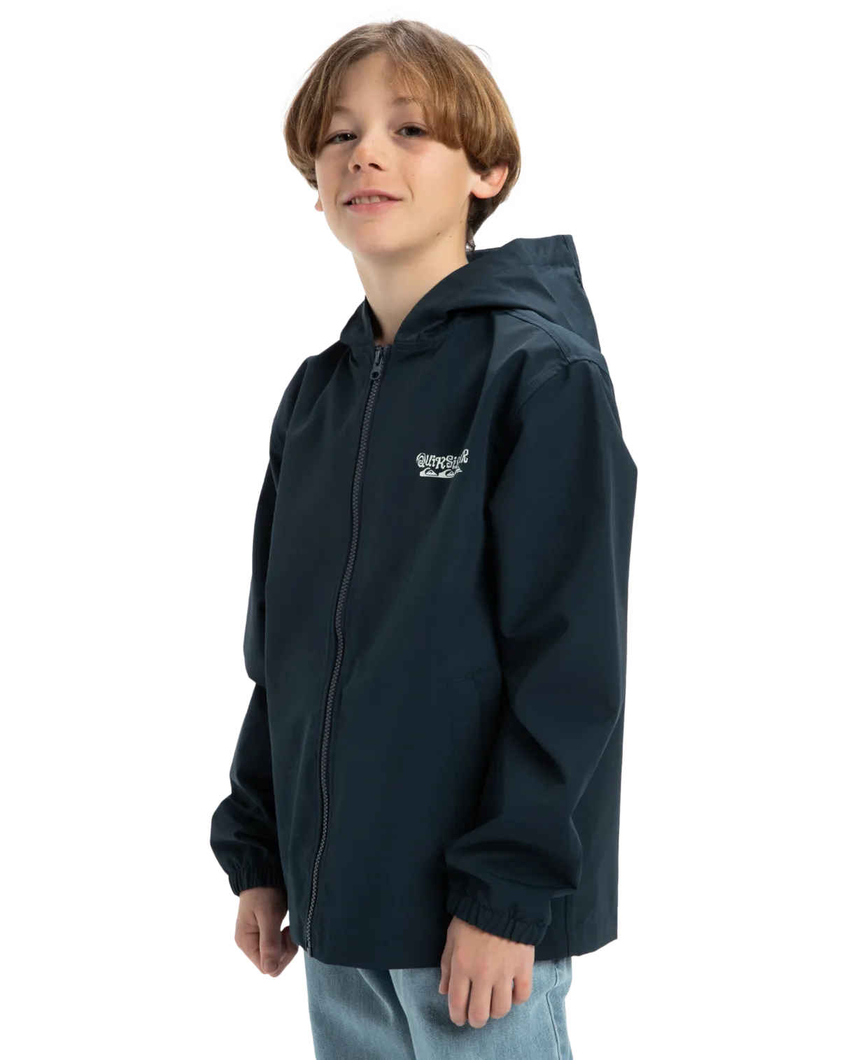 Boys Rain Cloud Hooded Jacket in Dark Navy