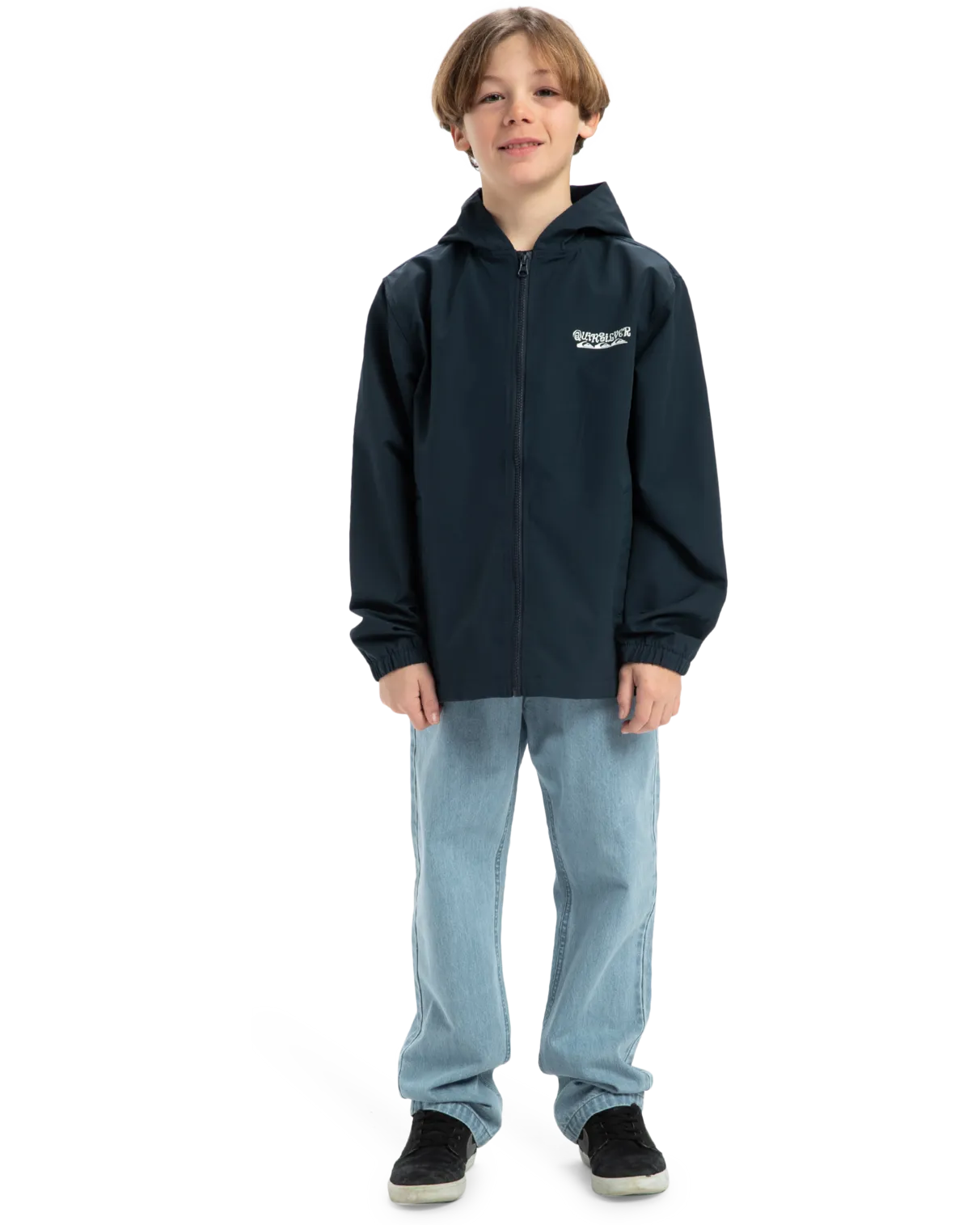 Boys Rain Cloud Hooded Jacket in Dark Navy