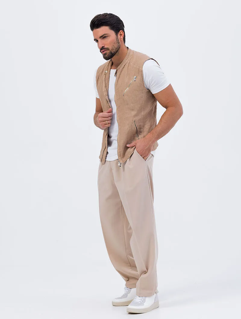 COLT BIKER VEST IN CAMEL