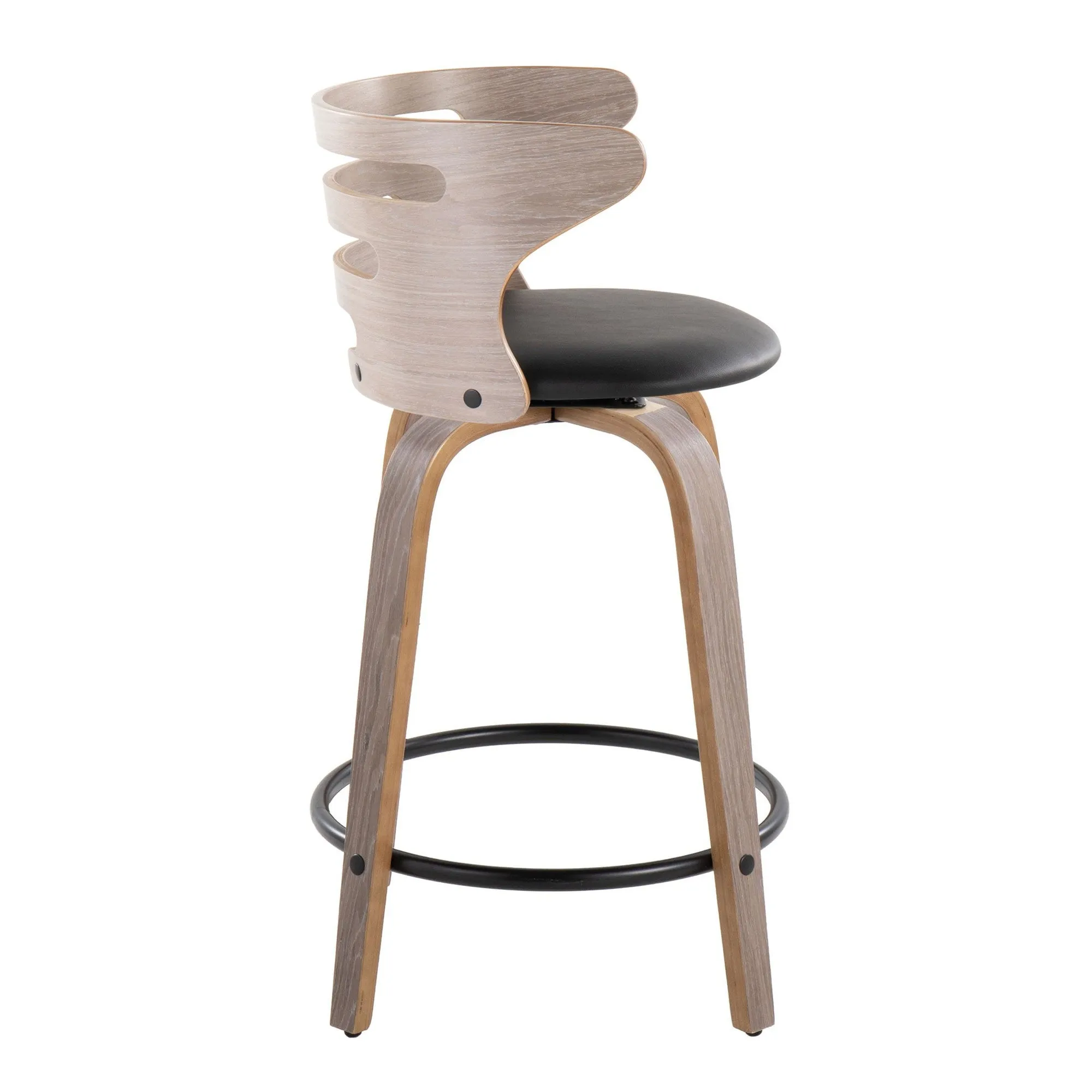 Cosini 24" Fixed-Height Counter Stool - Set of 2 By LumiSource - B24-COSIPU-GRTZQ2 LGYLGYBK2