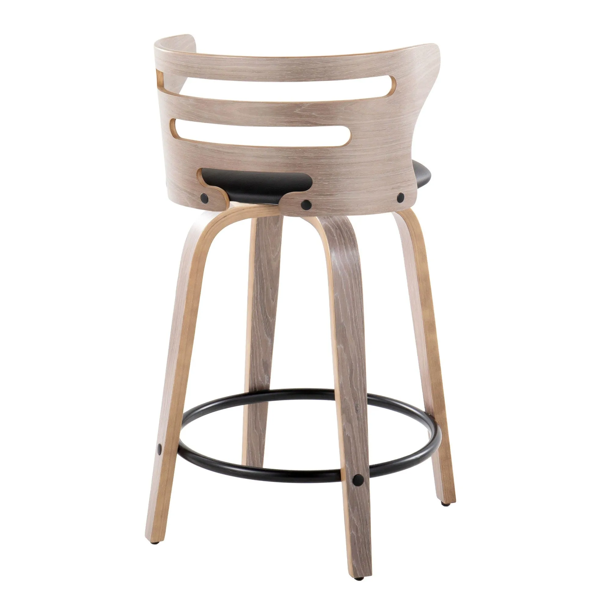 Cosini 24" Fixed-Height Counter Stool - Set of 2 By LumiSource - B24-COSIPU-GRTZQ2 LGYLGYBK2