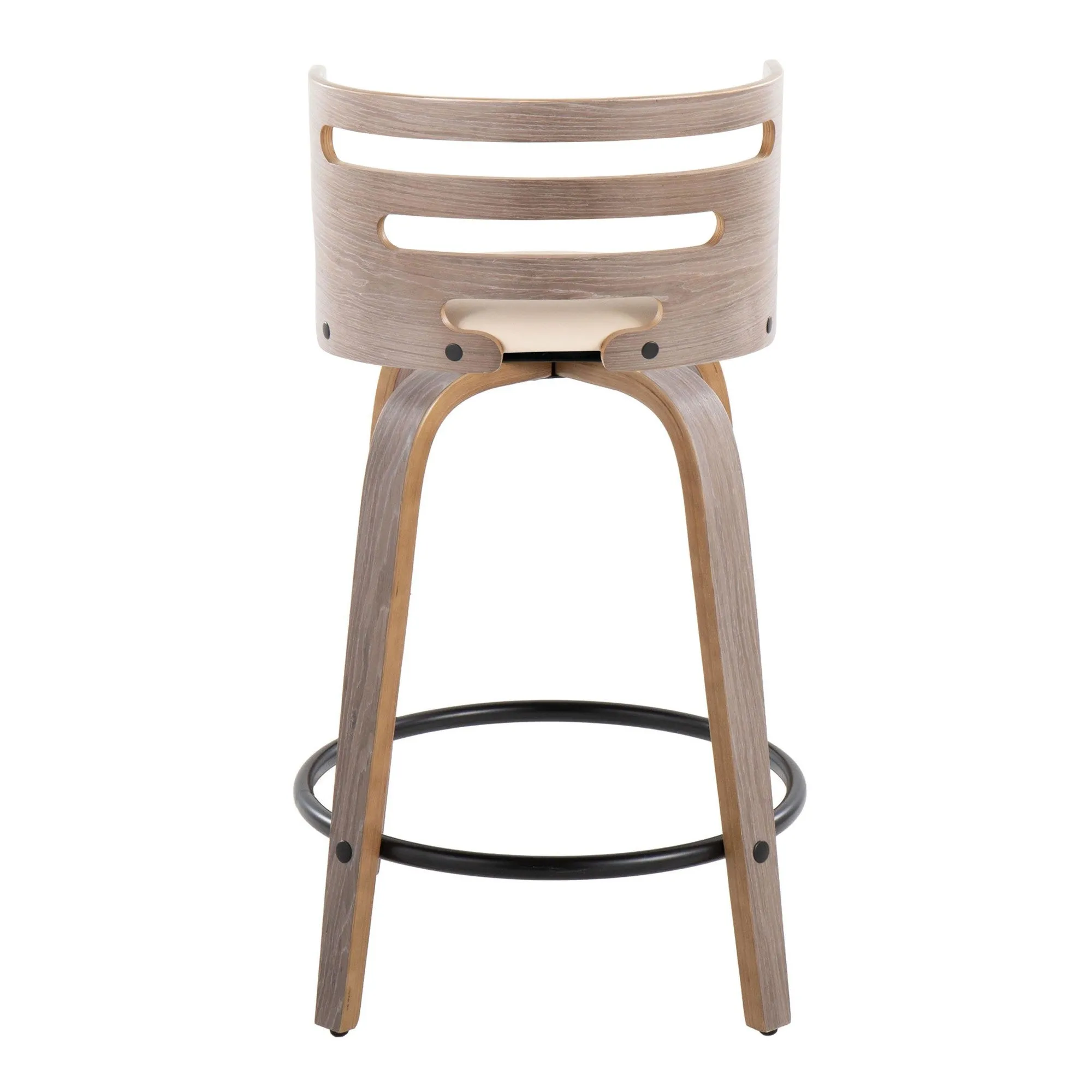 Cosini 24" Fixed-Height Counter Stool - Set of 2 By LumiSource - B24-COSIPU-GRTZQ2 LGYLGYBK2