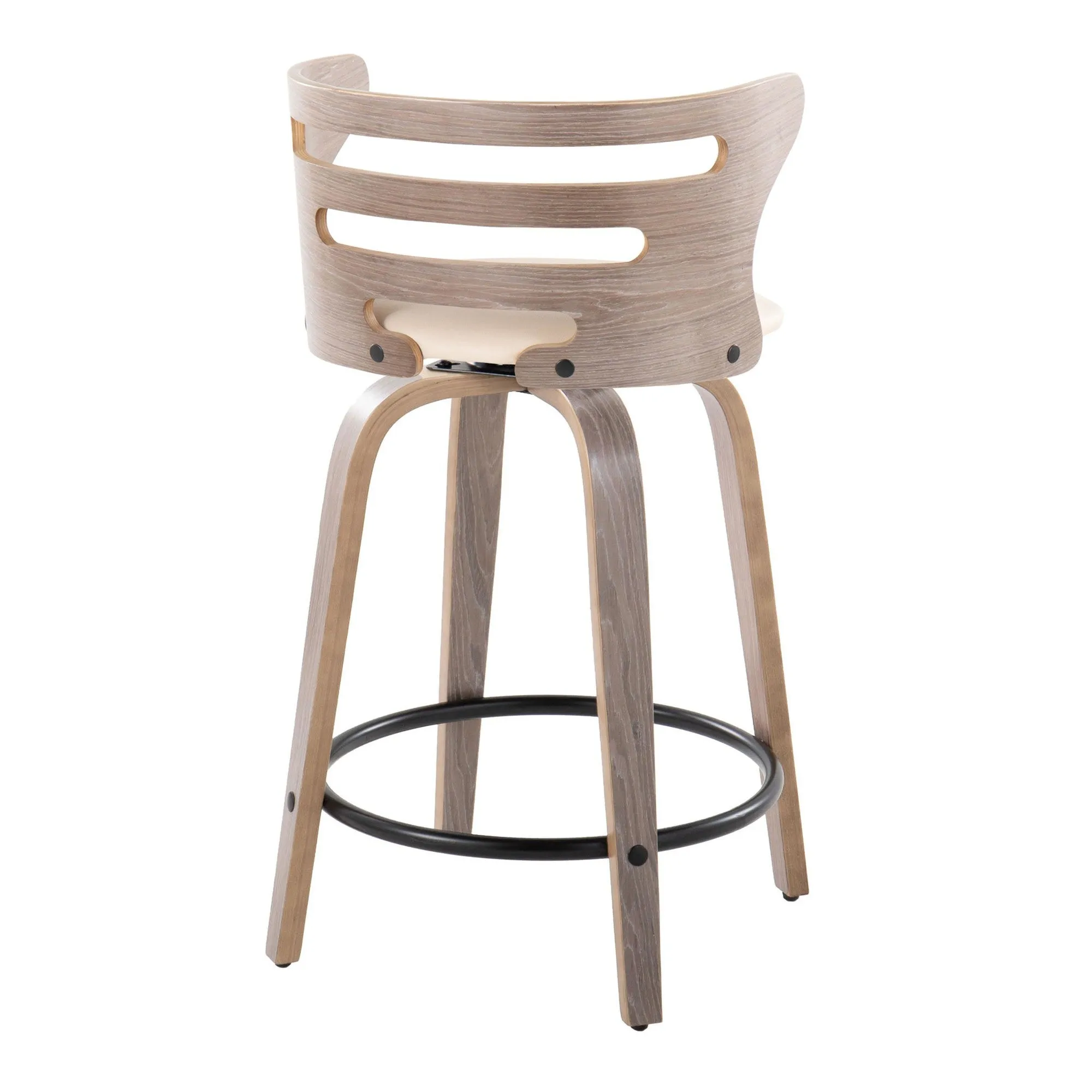 Cosini 24" Fixed-Height Counter Stool - Set of 2 By LumiSource - B24-COSIPU-GRTZQ2 LGYLGYBK2