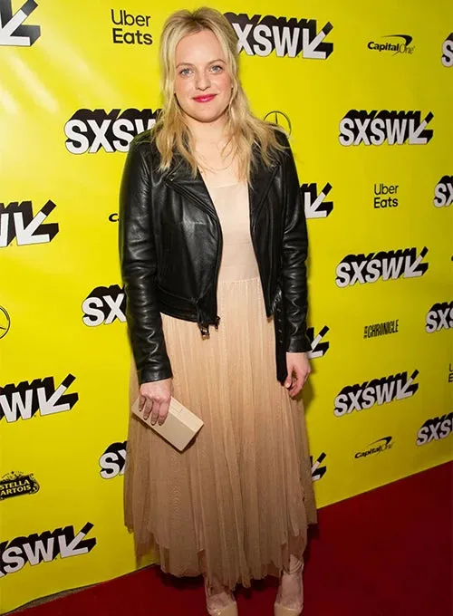 ELISABETH MOSS LEATHER JACKET