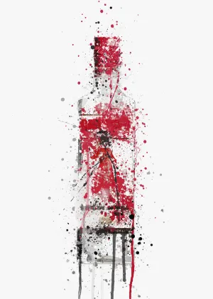 Gin Bottle Wall Art Print 'Ruby'