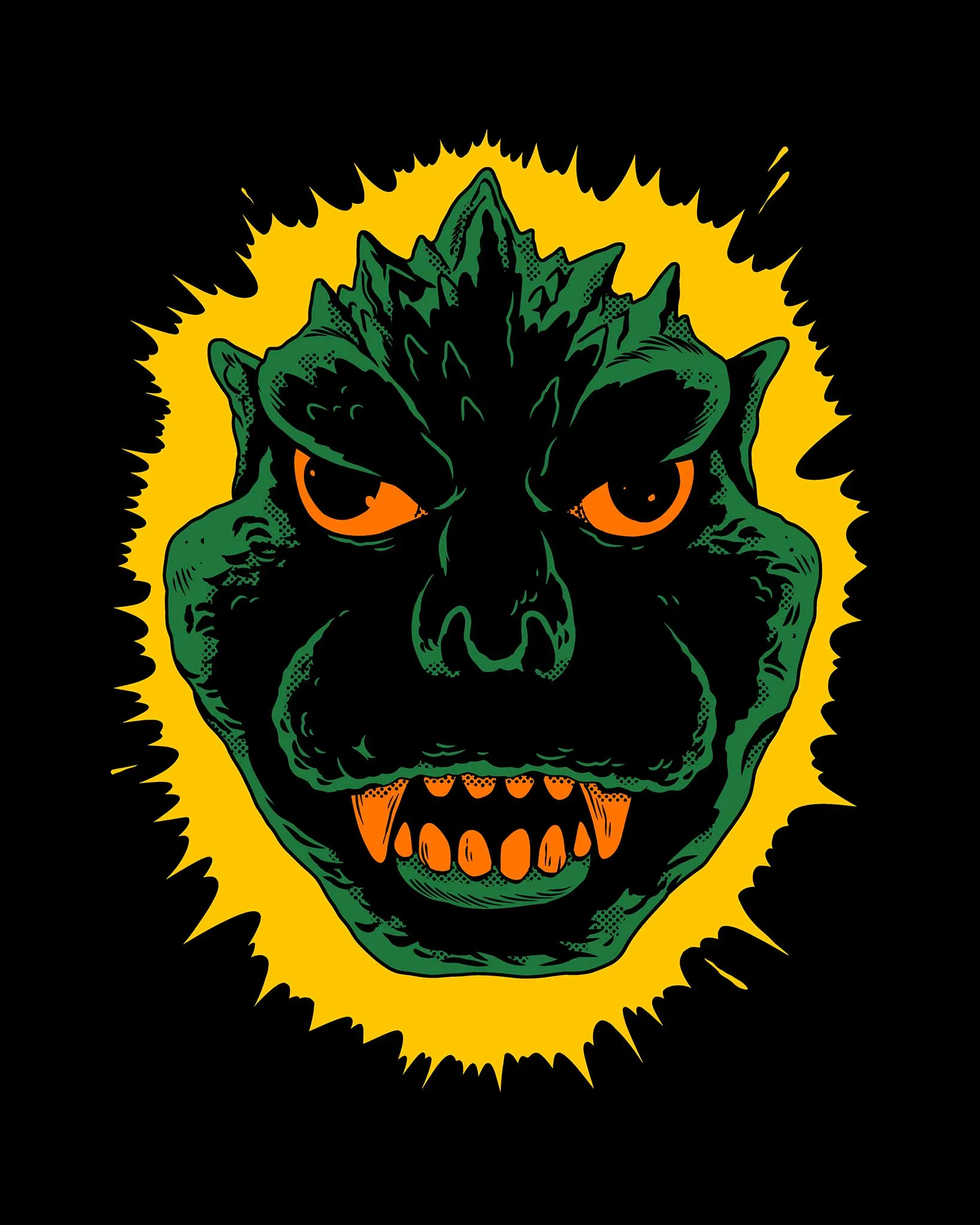 Godzilla - Vintage Halloween Ringer Tee