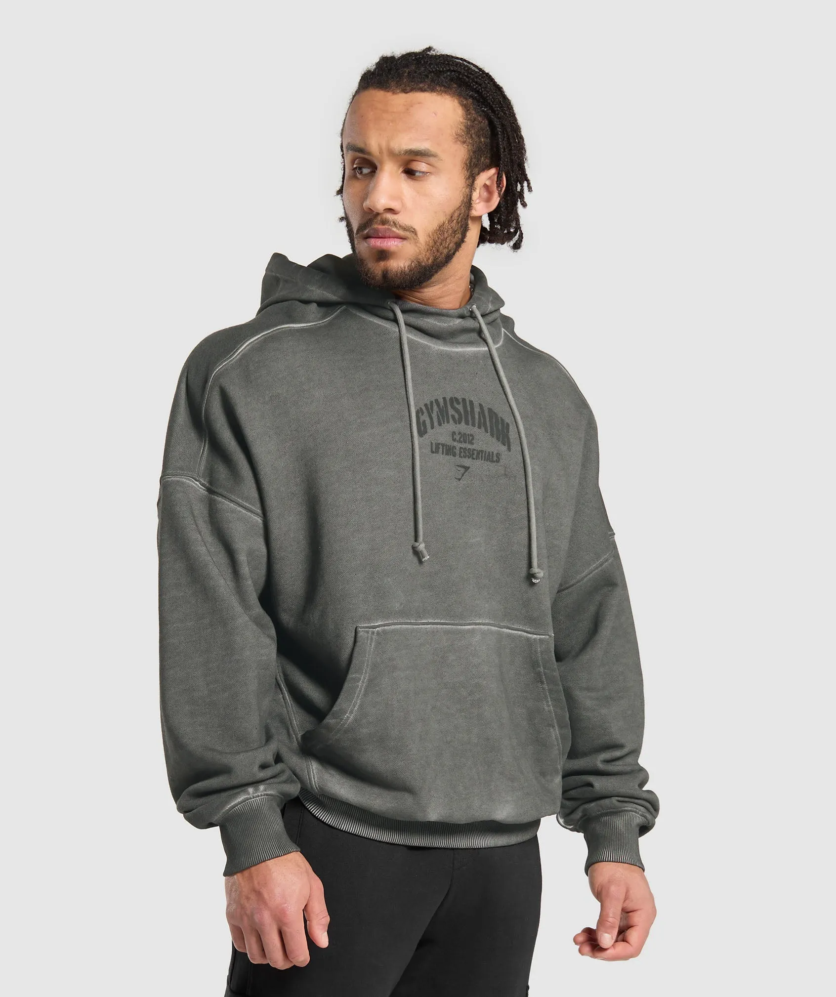 Gymshark Heavyweight Washed Hoodie - Black