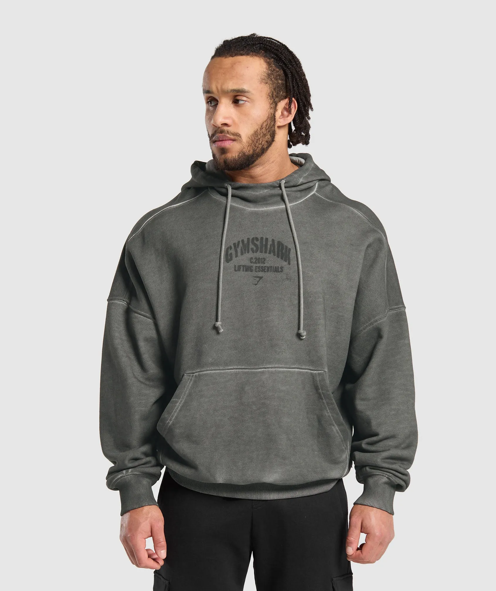 Gymshark Heavyweight Washed Hoodie - Black