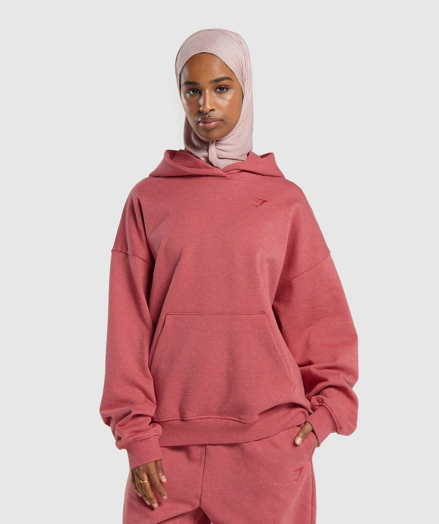 Gymshark Rest Day Sweats Hoodie - Heritage Pink Marl