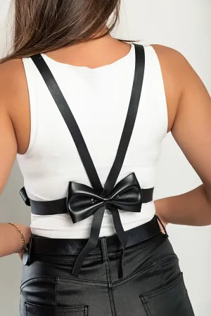 Harness belt with bow, ART2789, black