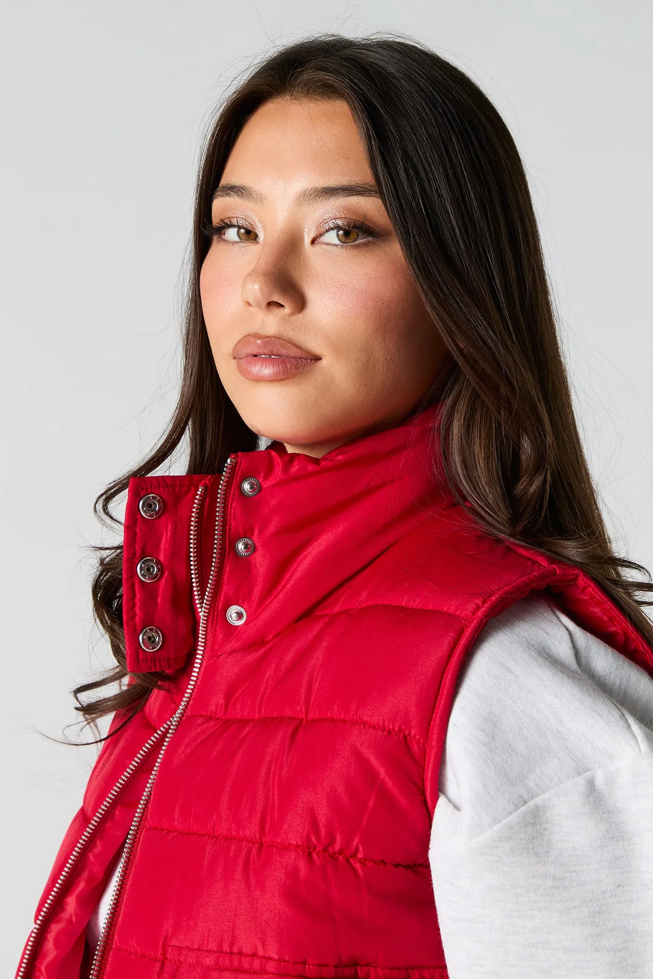 High Neck Puffer Vest