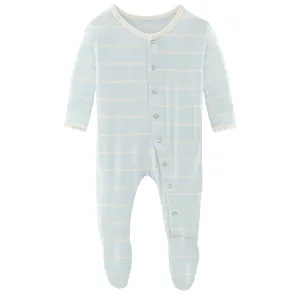 KicKee Pants Fresh Air Road Trip Stripe Footie with Snaps