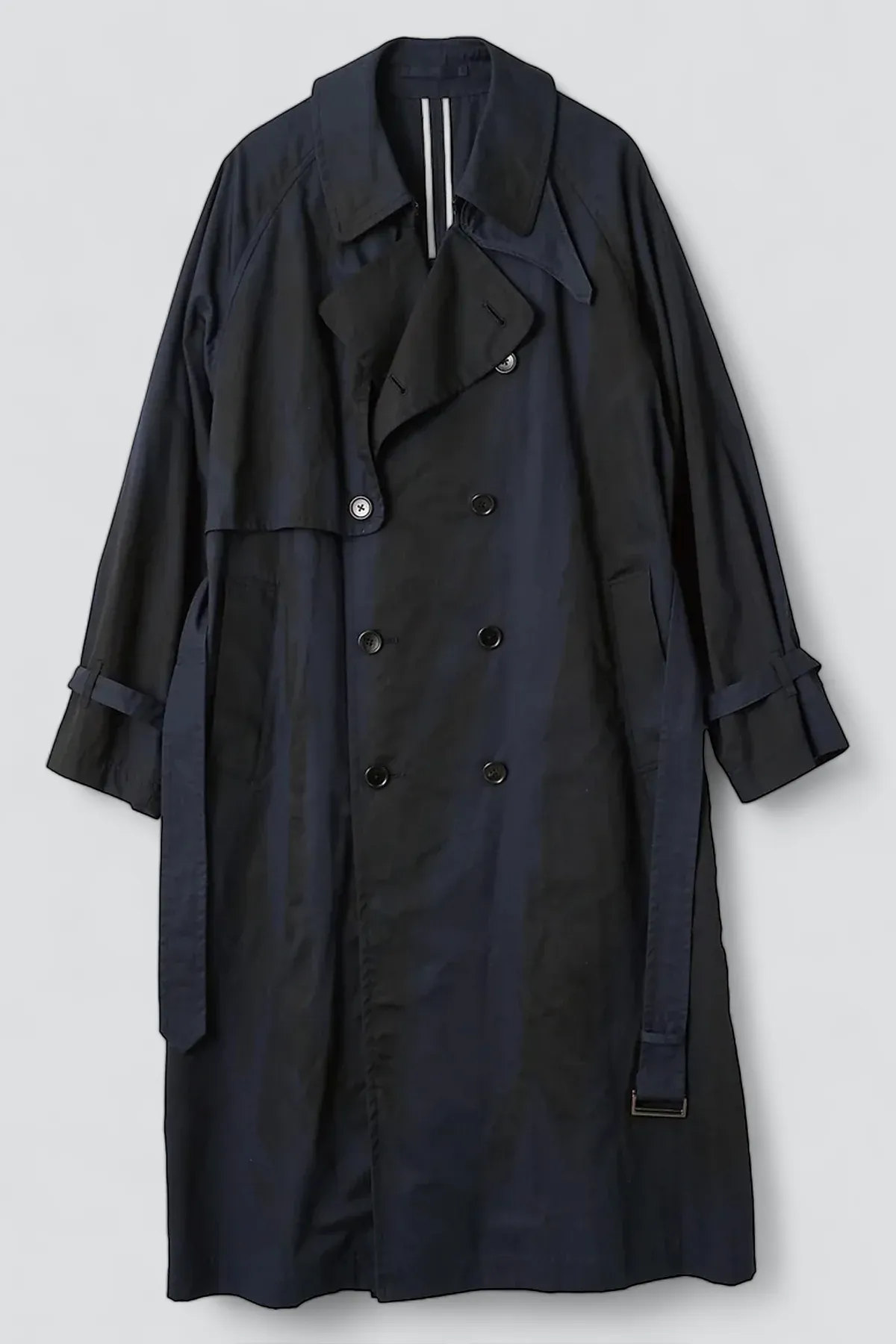 Navy Spray Printed Trench Coat