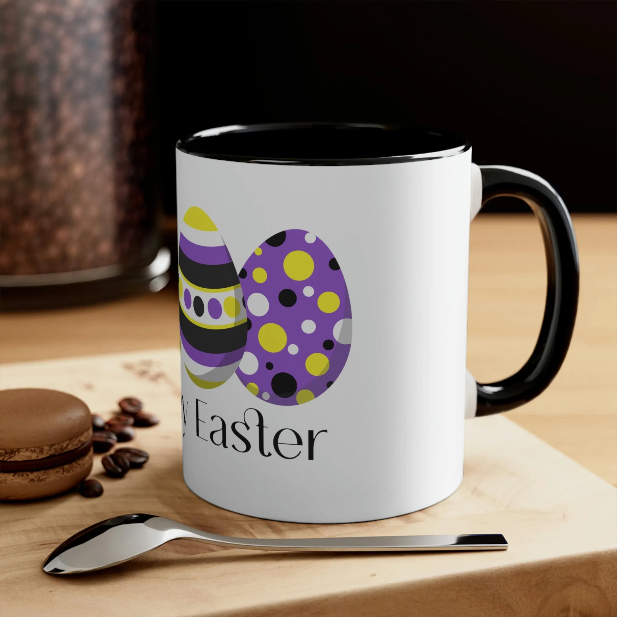 Nonbinary Flag Accent Coffee Mug Easter Festival - Happy Easter