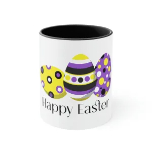 Nonbinary Flag Accent Coffee Mug Easter Festival - Happy Easter