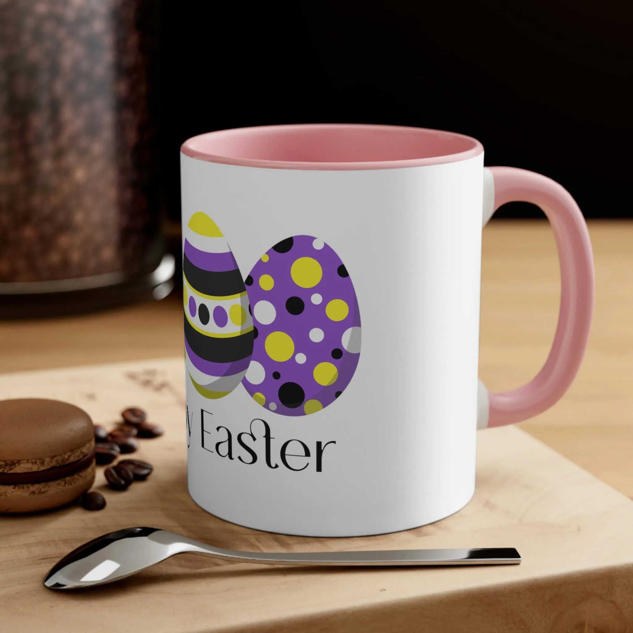 Nonbinary Flag Accent Coffee Mug Easter Festival - Happy Easter