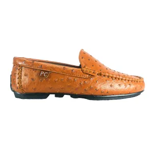 P.Crouch & Co Tan Ostrich Carvella Mocassin