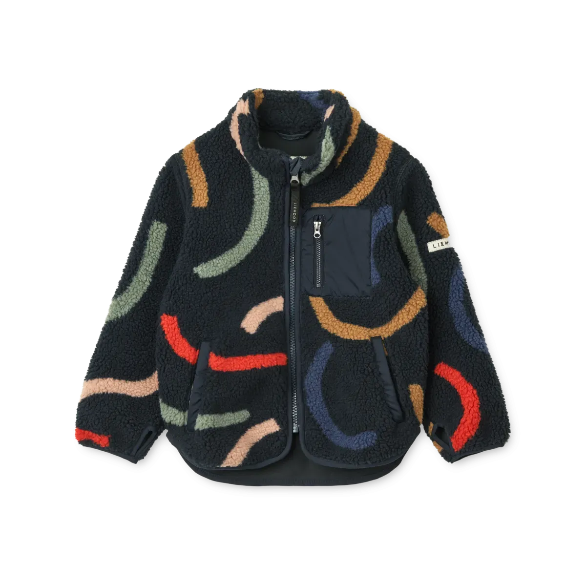 Pile Jacket - Nolan - Graphic Swirls/Classic Navy