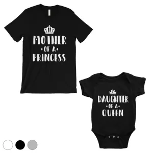 Queen Of Princess Matching T-Shirts Grey Funny Mother's Day Gift