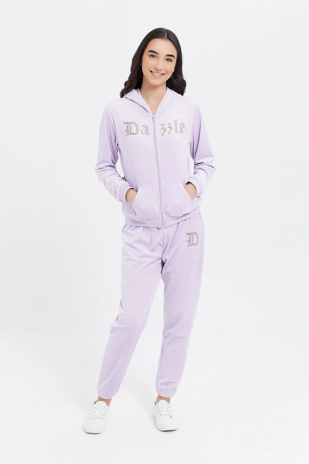 Senior Girls Lilac Velour Pants