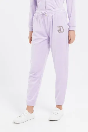 Senior Girls Lilac Velour Pants