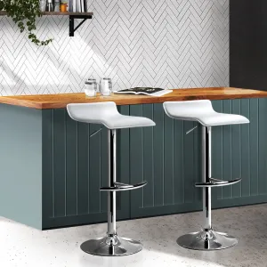 Set of 2 Terni PU Leather Wave Style Bar Stools - White