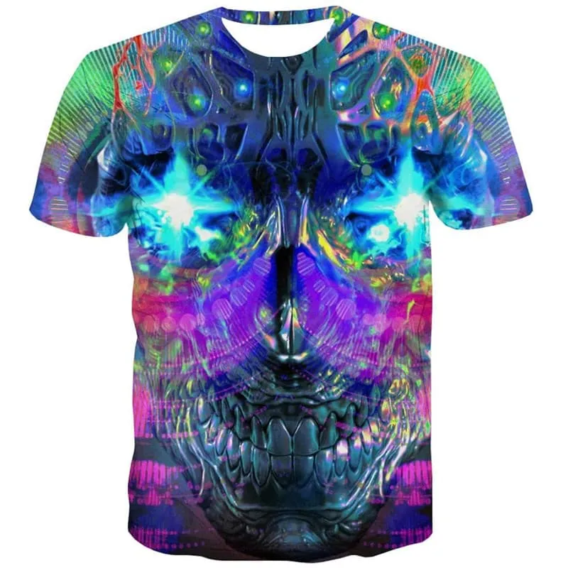 Skull T-shirt Men Music Funny T shirts Colorful T-shirts 3d Party Anime Clothes