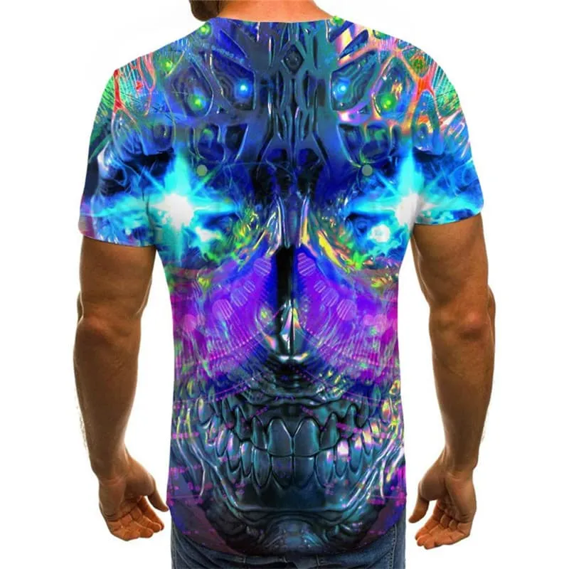 Skull T-shirt Men Music Funny T shirts Colorful T-shirts 3d Party Anime Clothes