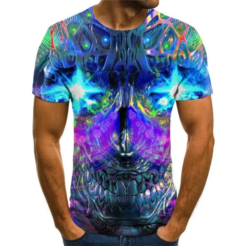 Skull T-shirt Men Music Funny T shirts Colorful T-shirts 3d Party Anime Clothes