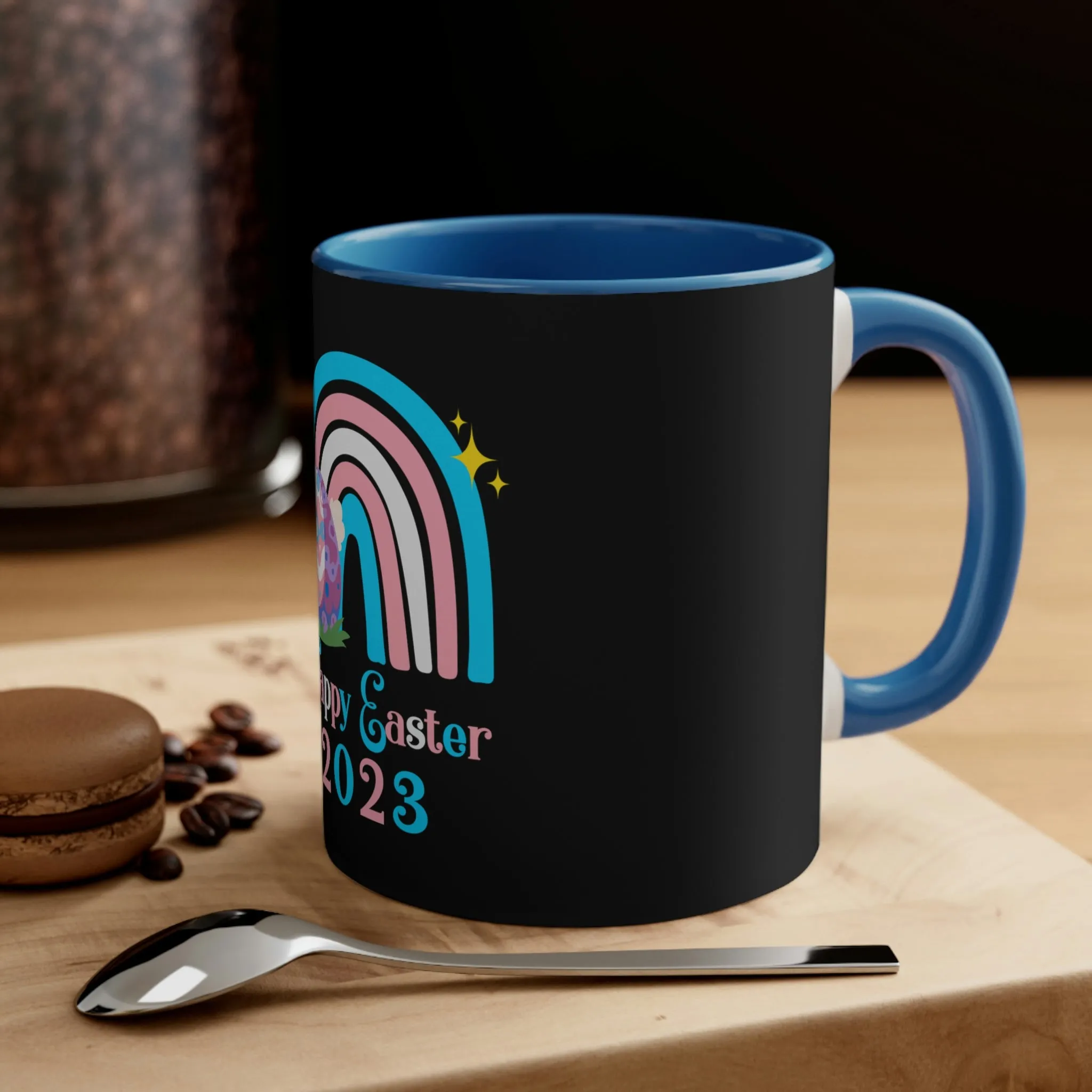 Transgender Flag Accent Coffee Mug Easter Festival - Happy Easter 2023