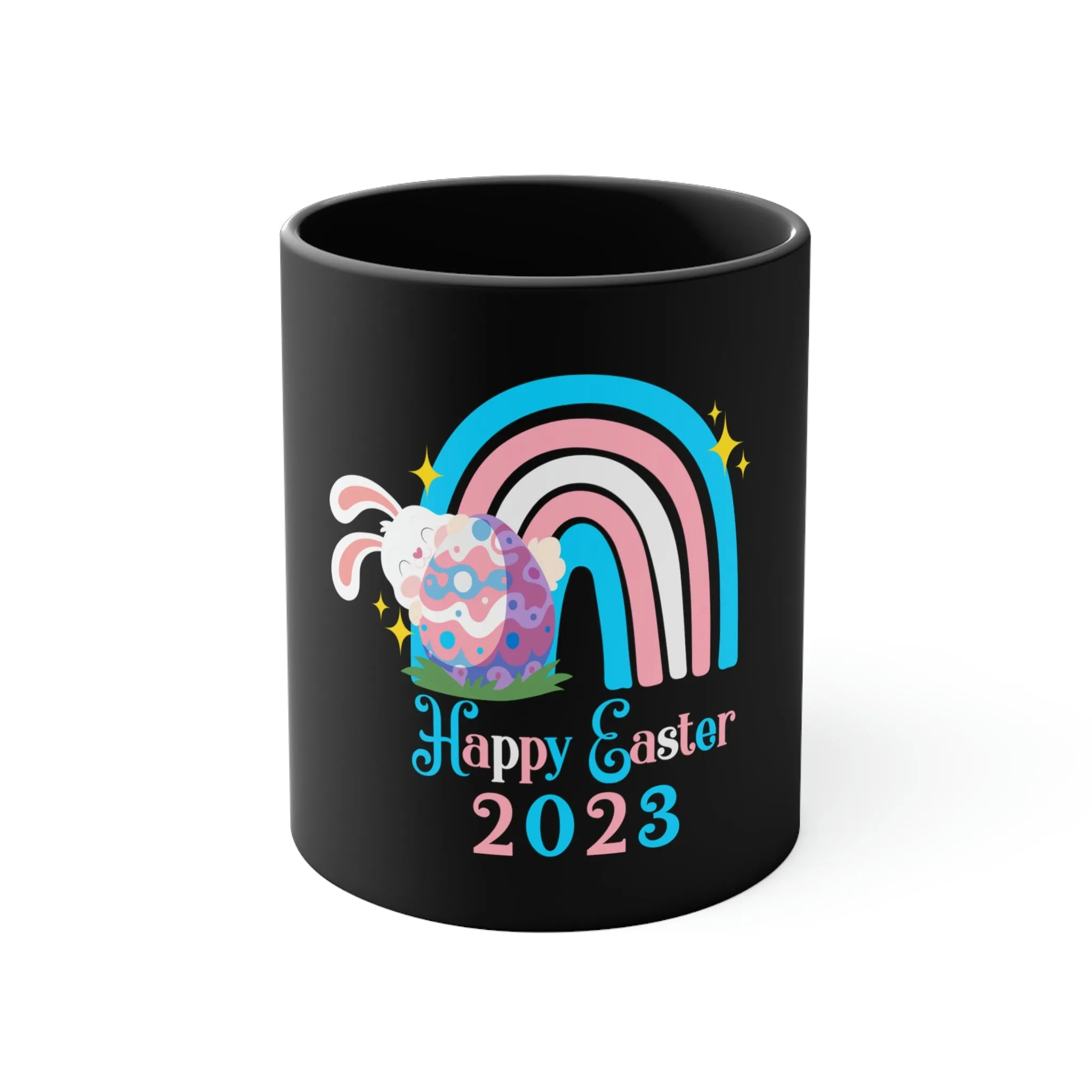 Transgender Flag Accent Coffee Mug Easter Festival - Happy Easter 2023