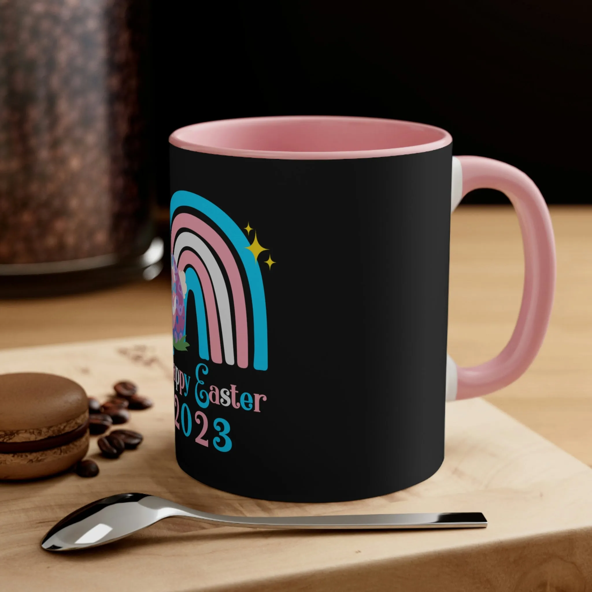 Transgender Flag Accent Coffee Mug Easter Festival - Happy Easter 2023