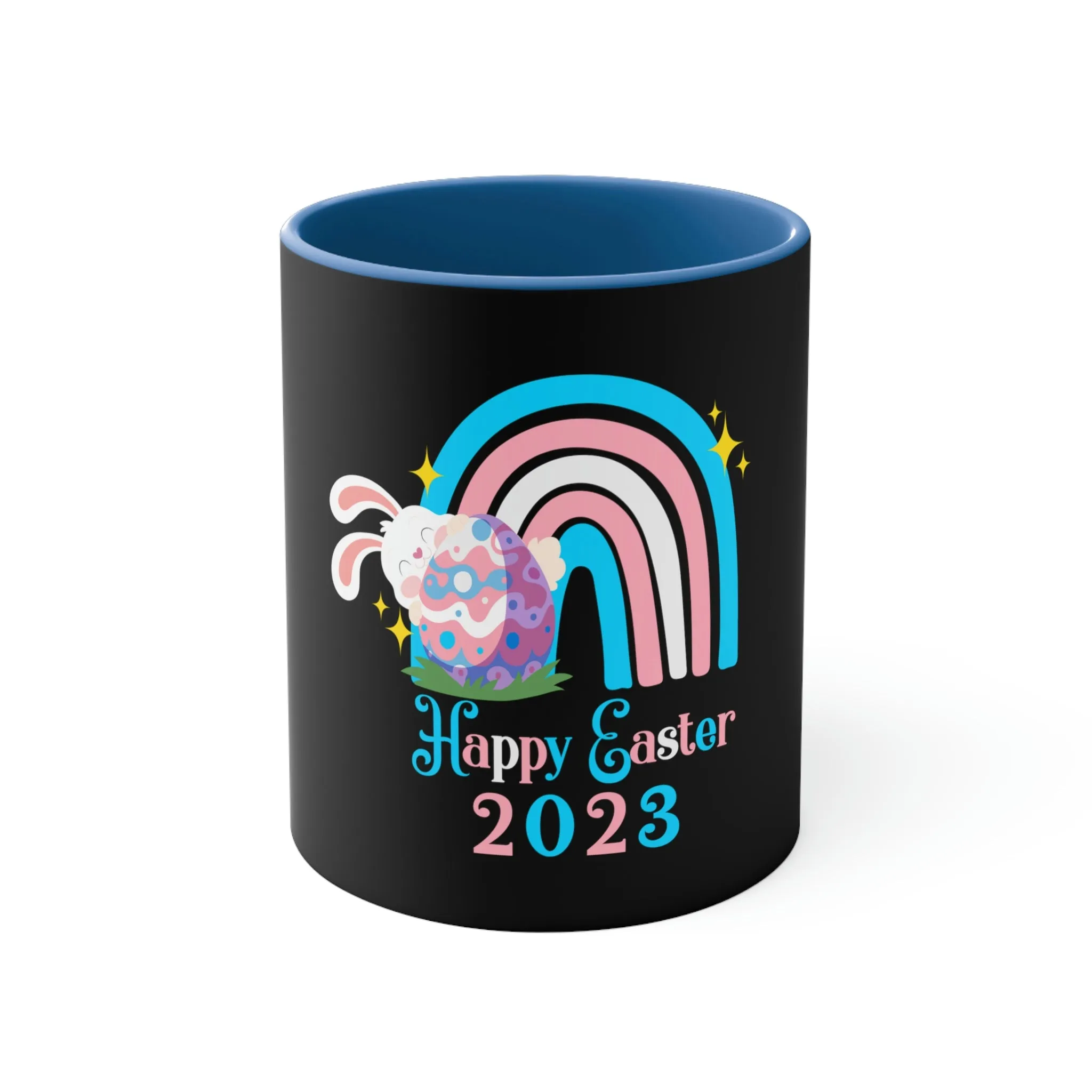 Transgender Flag Accent Coffee Mug Easter Festival - Happy Easter 2023