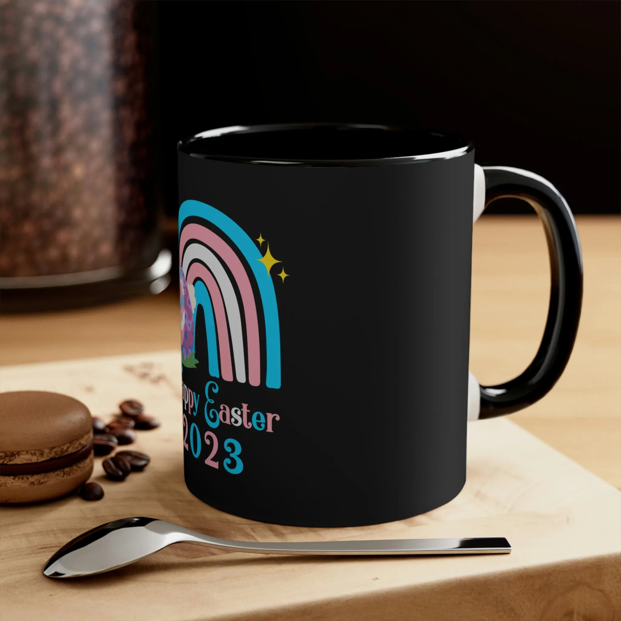 Transgender Flag Accent Coffee Mug Easter Festival - Happy Easter 2023