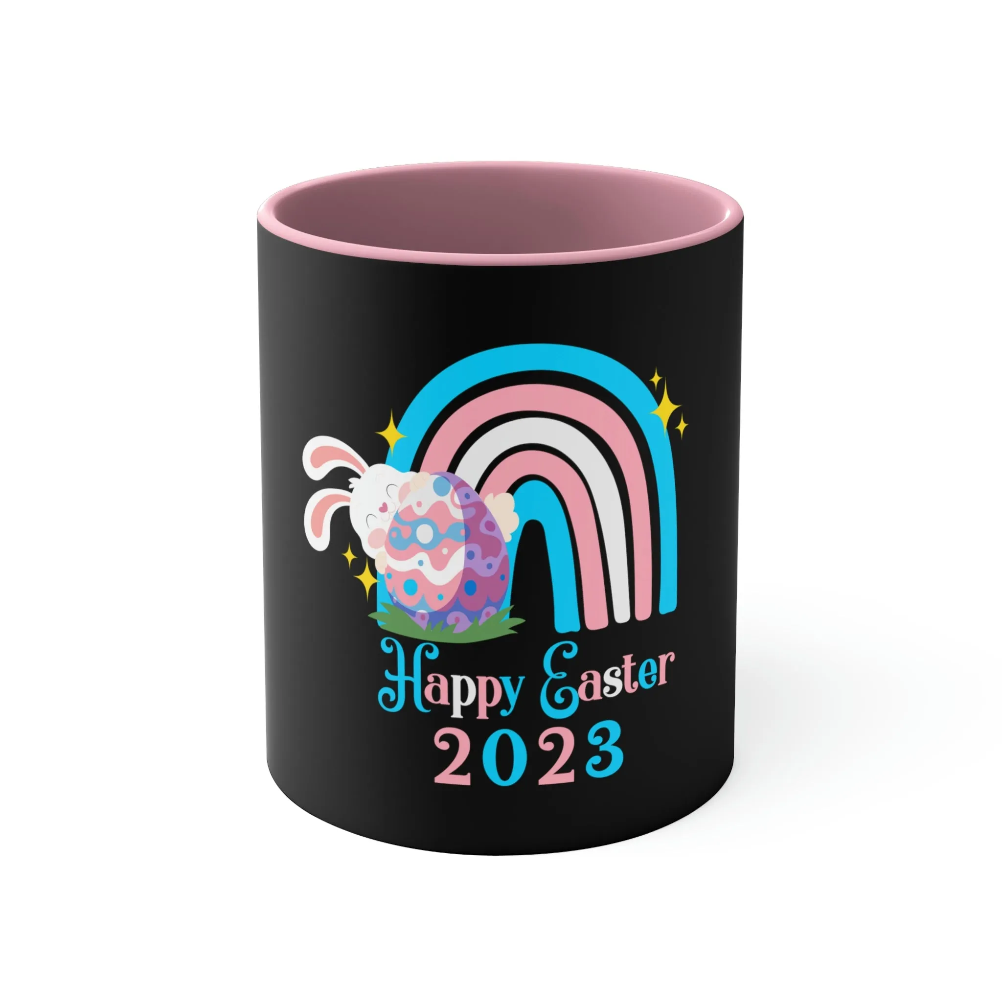 Transgender Flag Accent Coffee Mug Easter Festival - Happy Easter 2023