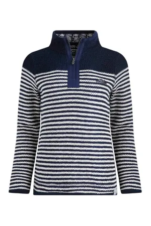 Weird Fish Juliet Stripe 1/4 Zip Eco Macaroni